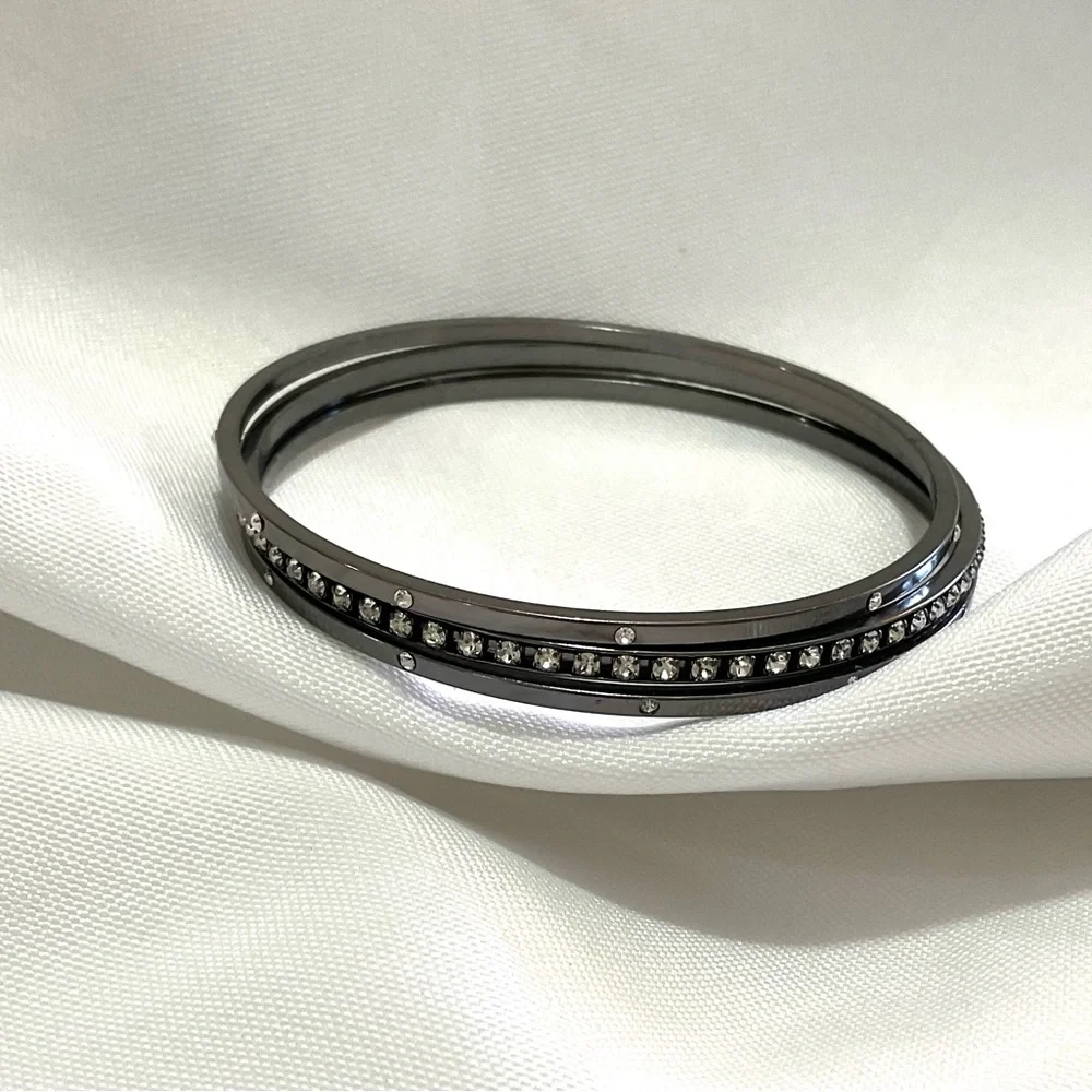 3 PC Lot of Rhinestone Bangles - Picture 2 of 3
